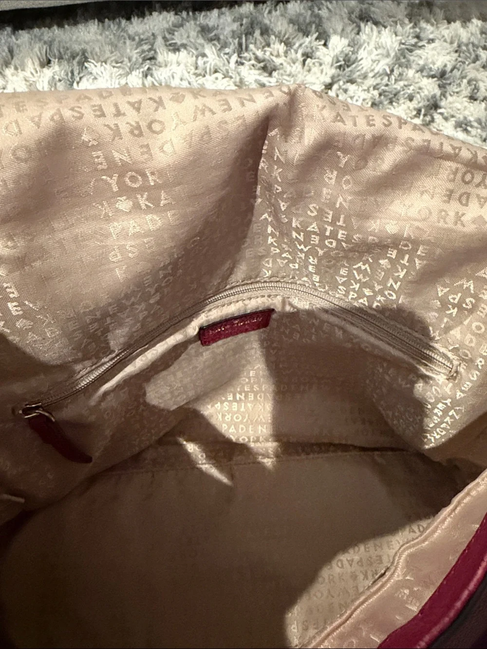 kate spade Plum and Cream Leather Top-Handle Satchel